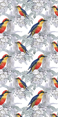 Store fenêtre intérieur oiseau coloré