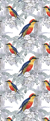 Store fenêtre intérieur oiseau coloré