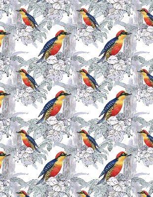 Store fenêtre intérieur oiseau coloré