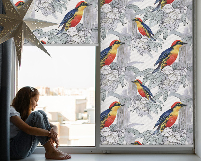 Store fenêtre intérieur oiseau coloré