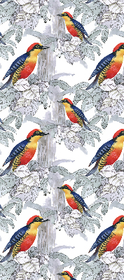 Store fenêtre intérieur oiseau coloré