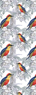 Store fenêtre intérieur oiseau coloré