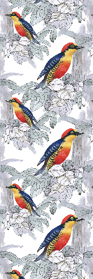 Store fenêtre intérieur oiseau coloré