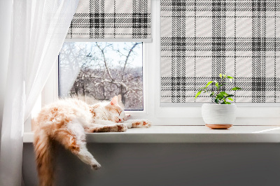 Store occultant fenêtre tartan gris