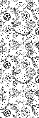 Store occultant avec motif de fruits dessinés