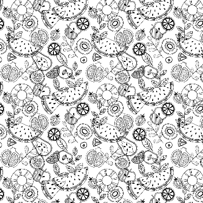 Store occultant avec motif de fruits dessinés