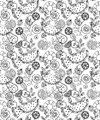 Store occultant avec motif de fruits dessinés