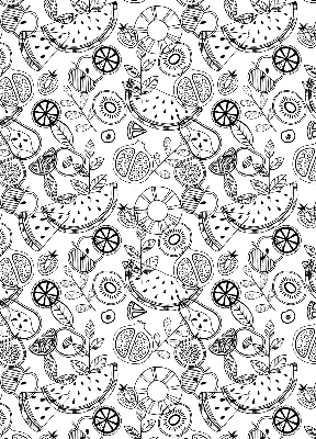 Store occultant avec motif de fruits dessinés