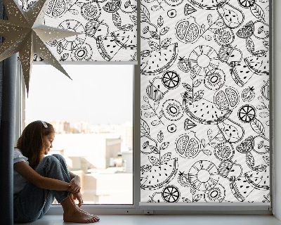 Store occultant avec motif de fruits dessinés