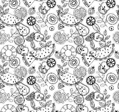 Store occultant avec motif de fruits dessinés