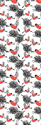 Store enrouleur occultant avec motif d’oiseaux bouvreuils
