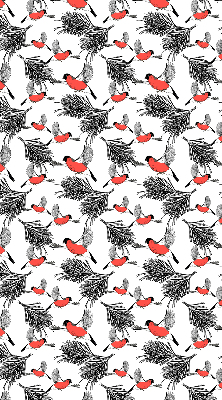 Store enrouleur occultant avec motif d’oiseaux bouvreuils