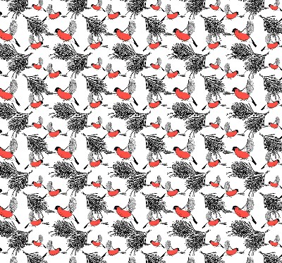 Store enrouleur occultant avec motif d’oiseaux bouvreuils