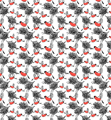 Store enrouleur occultant avec motif d’oiseaux bouvreuils