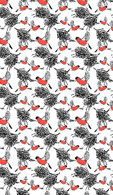Store enrouleur occultant avec motif d’oiseaux bouvreuils