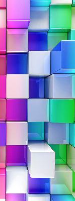 Store occultant fenêtre cubes 3D colorés