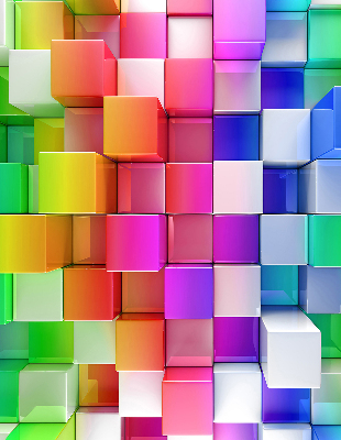 Store occultant fenêtre cubes 3D colorés