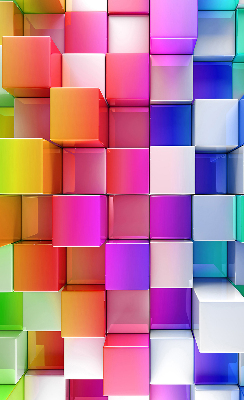 Store occultant fenêtre cubes 3D colorés