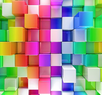Store occultant fenêtre cubes 3D colorés