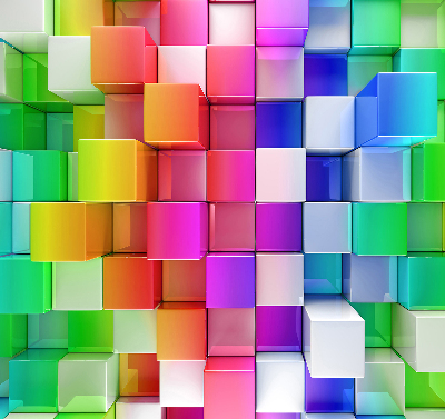 Store occultant fenêtre cubes 3D colorés