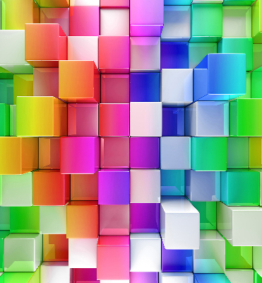 Store occultant fenêtre cubes 3D colorés