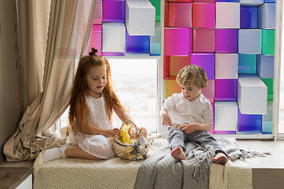 Store occultant fenêtre cubes 3D colorés