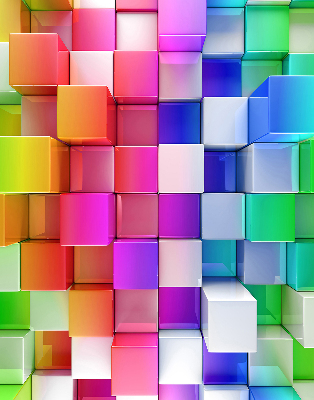 Store occultant fenêtre cubes 3D colorés