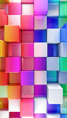 Store occultant fenêtre cubes 3D colorés