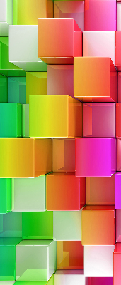 Store occultant fenêtre cubes 3D colorés