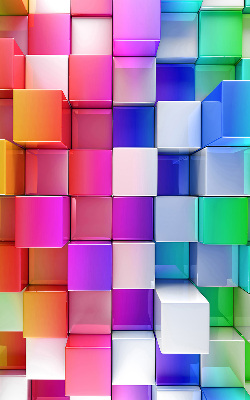 Store occultant fenêtre cubes 3D colorés