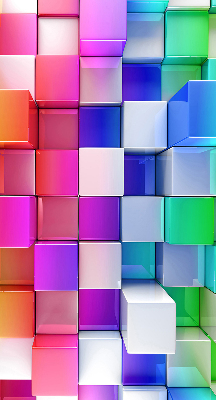 Store occultant fenêtre cubes 3D colorés