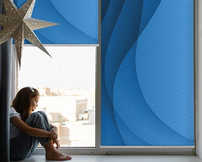 Store fenêtre intérieur vagues bleues