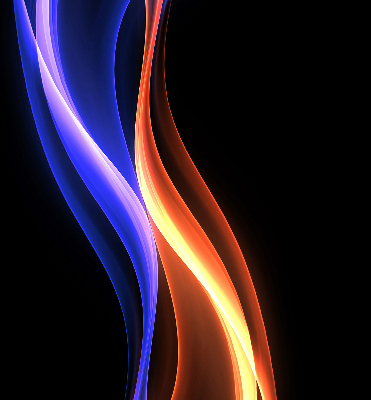 Store occultant fenêtre avec animation orange et bleue