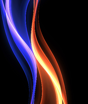 Store occultant fenêtre avec animation orange et bleue