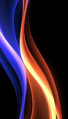 Store occultant fenêtre avec animation orange et bleue