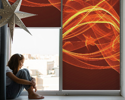 Store occultant fenêtre de couleur orange abstraite