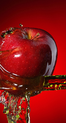 Store enrouleur occultant de couleur pomme avec finition arrosée d'eau
