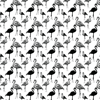 Store fenêtre intérieur avec flamants roses noirs