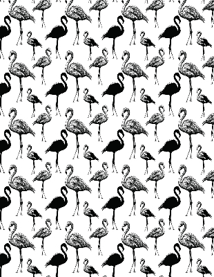 Store fenêtre intérieur avec flamants roses noirs