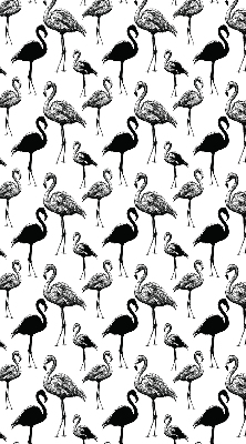 Store fenêtre intérieur avec flamants roses noirs