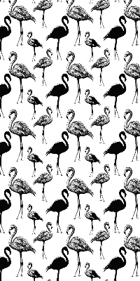 Store fenêtre intérieur avec flamants roses noirs