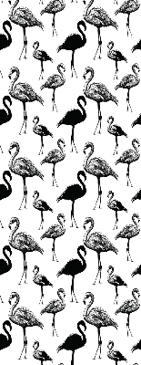Store fenêtre intérieur avec flamants roses noirs