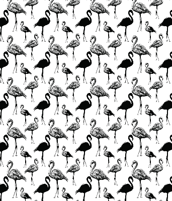Store fenêtre intérieur avec flamants roses noirs