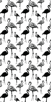 Store fenêtre intérieur avec flamants roses noirs
