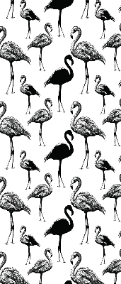 Store fenêtre intérieur avec flamants roses noirs