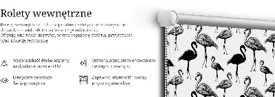 Store fenêtre intérieur avec flamants roses noirs