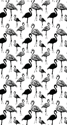 Store fenêtre intérieur avec flamants roses noirs