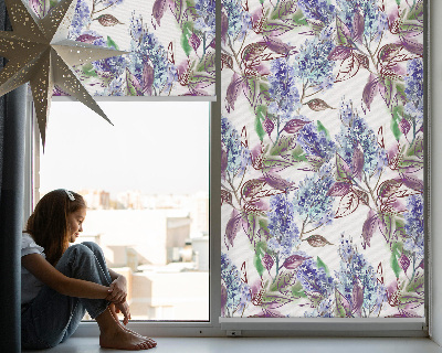 Store occultant fenêtre avec motif fleurs d'été