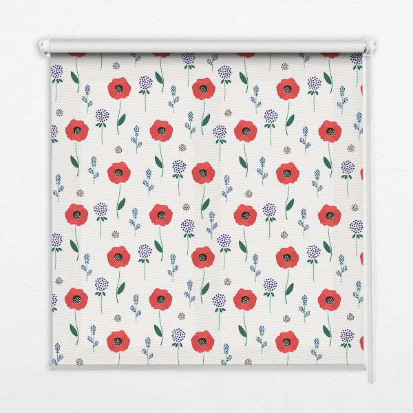 Store enrouleur occultant à fleurs de coquelicot