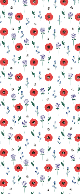Store enrouleur occultant à fleurs de coquelicot